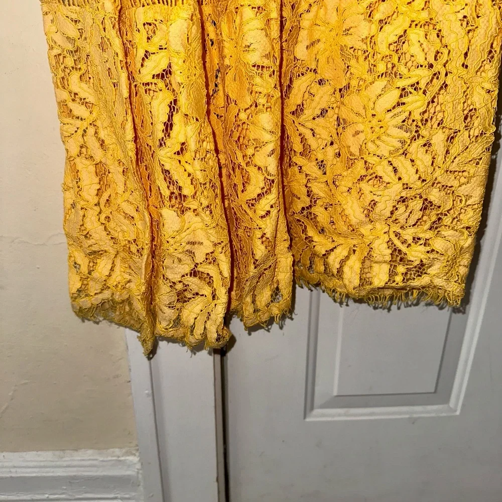 Lovers + Friends Yellow Lace Maxi Sabrina Dress - Picture 7 of 10
